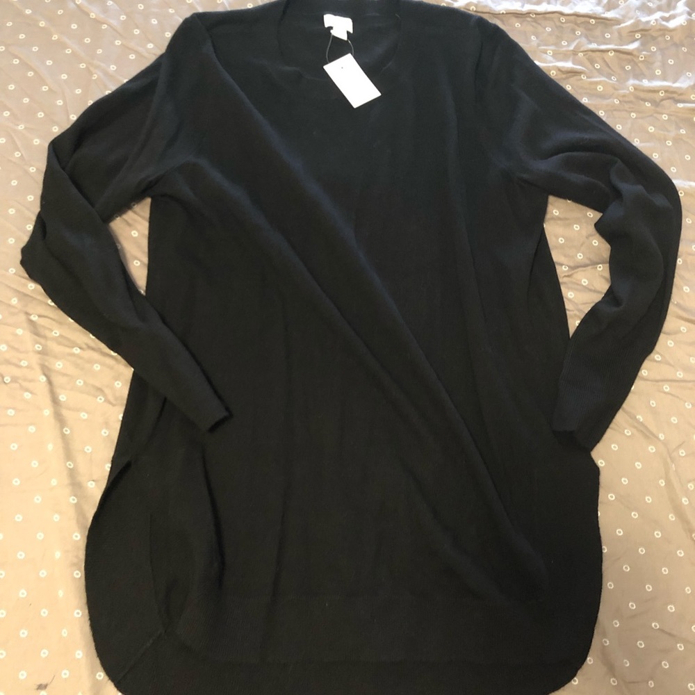 BBWT j crew black long sweater M
